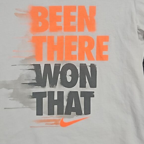 Nike Kids White Size 6 Graphic Tee T-Shirt "Been There Won That" - Picture 3 of 10